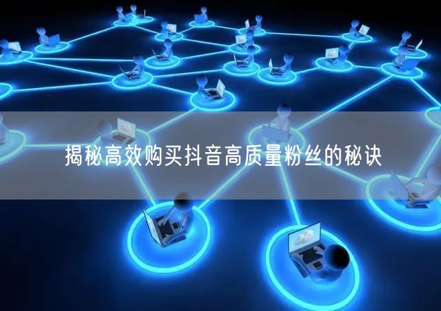 揭秘高效购买抖音高质量粉丝的秘诀