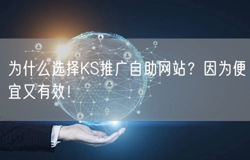 为什么选择KS推广自助网站？因为便宜又有效！