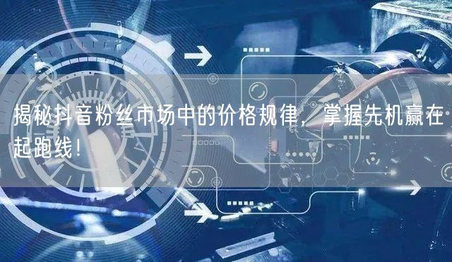 揭秘抖音粉丝市场中的价格规律，掌握先机赢在起跑线！