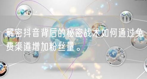 解密抖音背后的秘密战术如何通过免费渠道增加粉丝量。