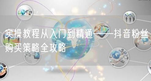 实操教程从入门到精通——抖音粉丝购买策略全攻略