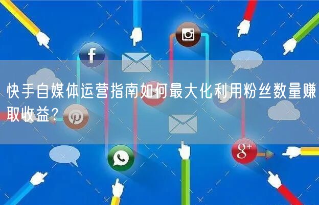 快手自媒体运营指南如何最大化利用粉丝数量赚取收益？