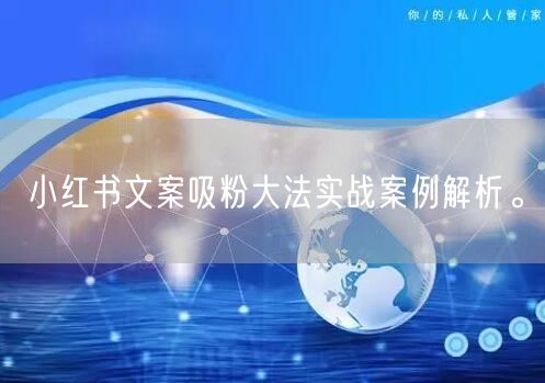 小红书文案吸粉大法实战案例解析。